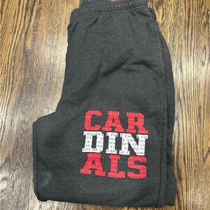 Jansport Charcoal Sweatpants with Red and White U of L logo